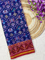 Blue And Red Exclusive Design Handwoven Patola Silk Saree