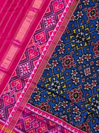 Dark Blue Navratna Design Handwoven Patola Dupatta