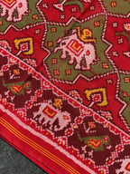 Handwoven Patola Silk Saree Elephant Designer