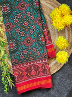 Rama Green Navratna Traditional Design Handwoven Patola Silk Saree