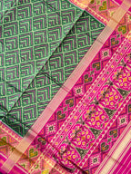 Green Fancy Design Handwoven Patola Silk Saree