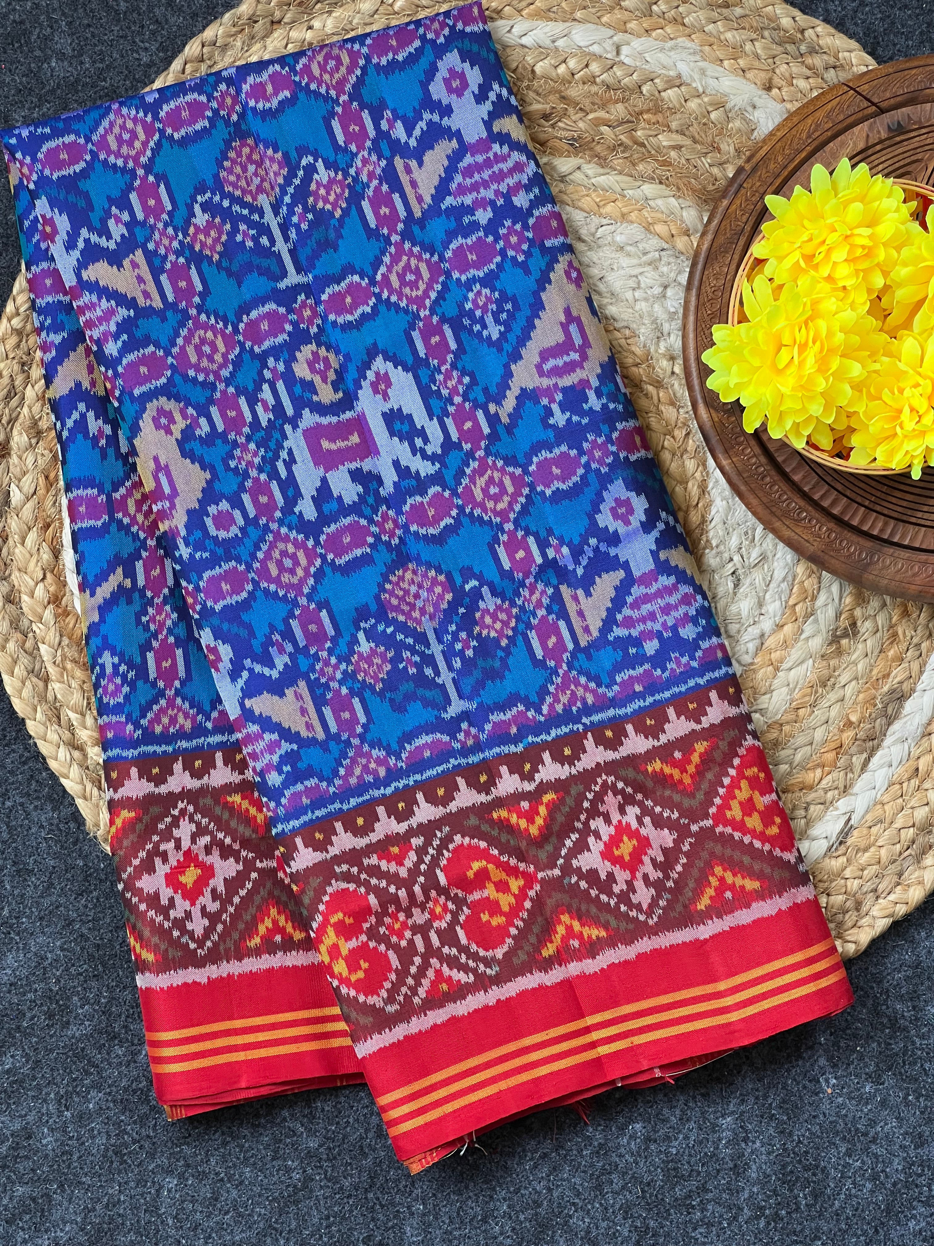 Blue Motif Design Handwoven Patola Dupatta Main image