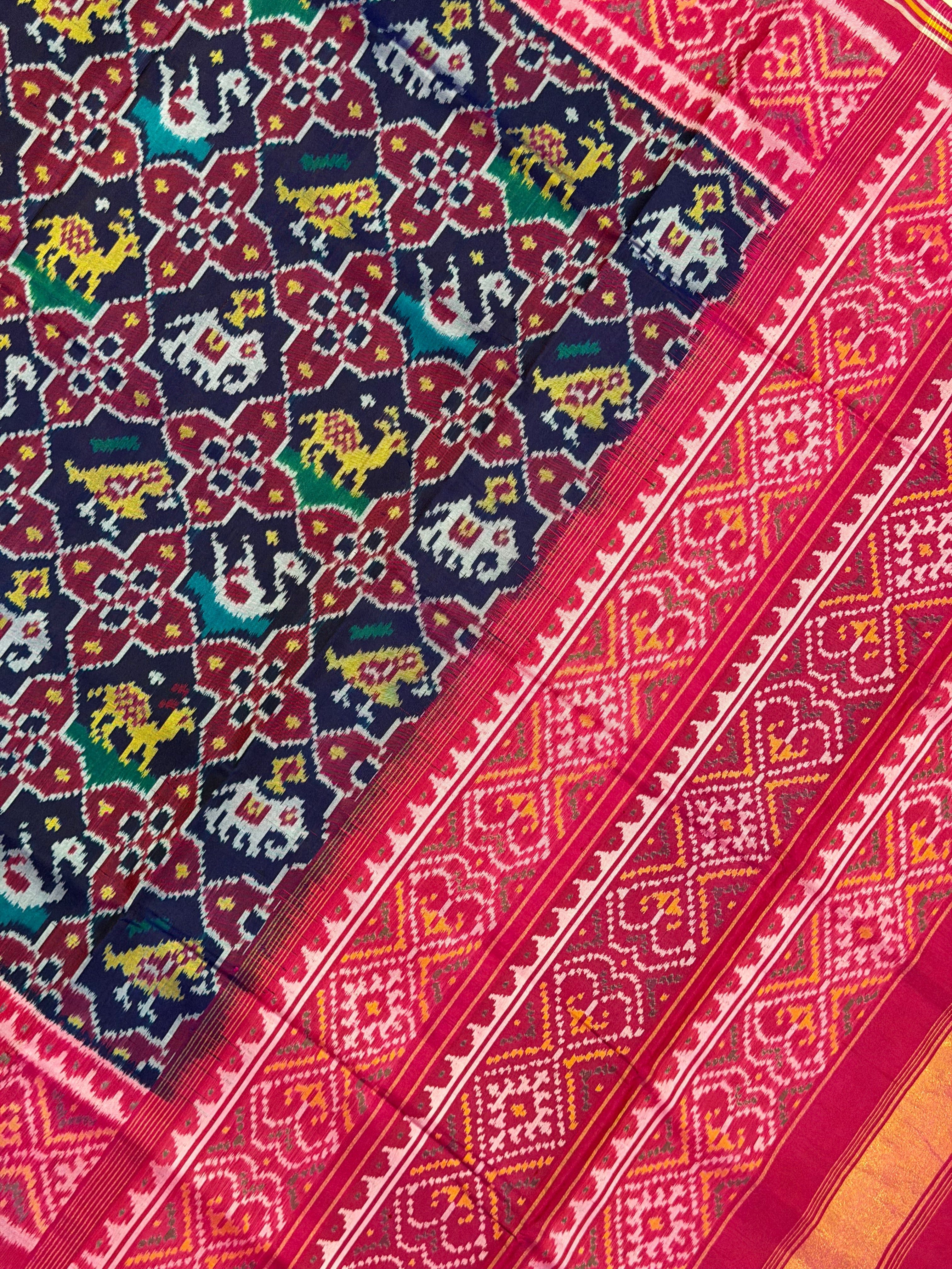 Small Motif Design Handwoven Patola Silk Saree