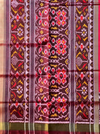 Plain Gala Border With Designer Blouse Handwoven Patola Silk Saree