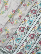 Off-white Fancy Designer Handwoven Patola Silk Saree