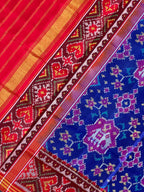 Blue Fusion design Handwoven Patola Dupatta