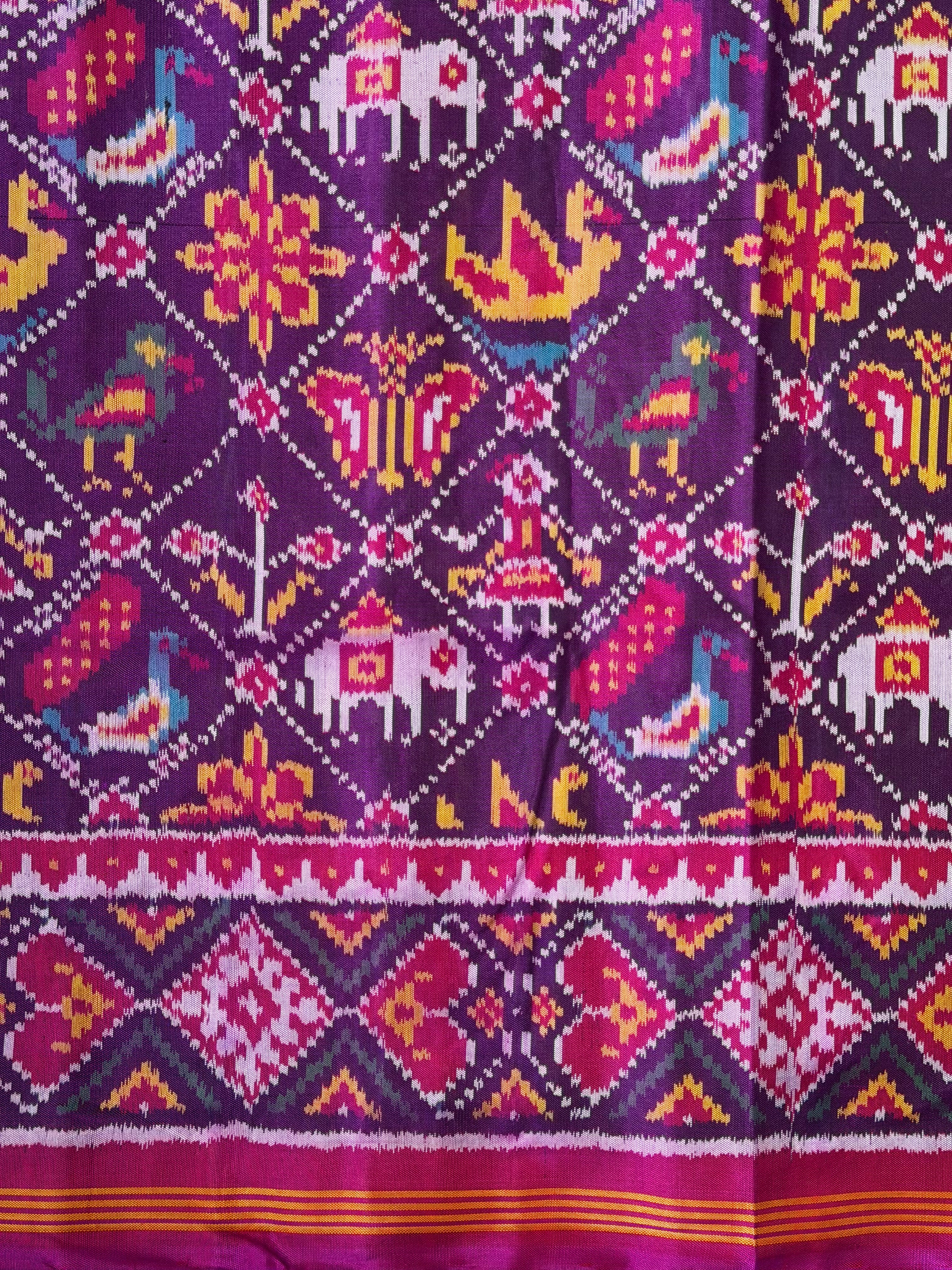 Narikunj Traditional Design Handwoven Patola Silk Saree