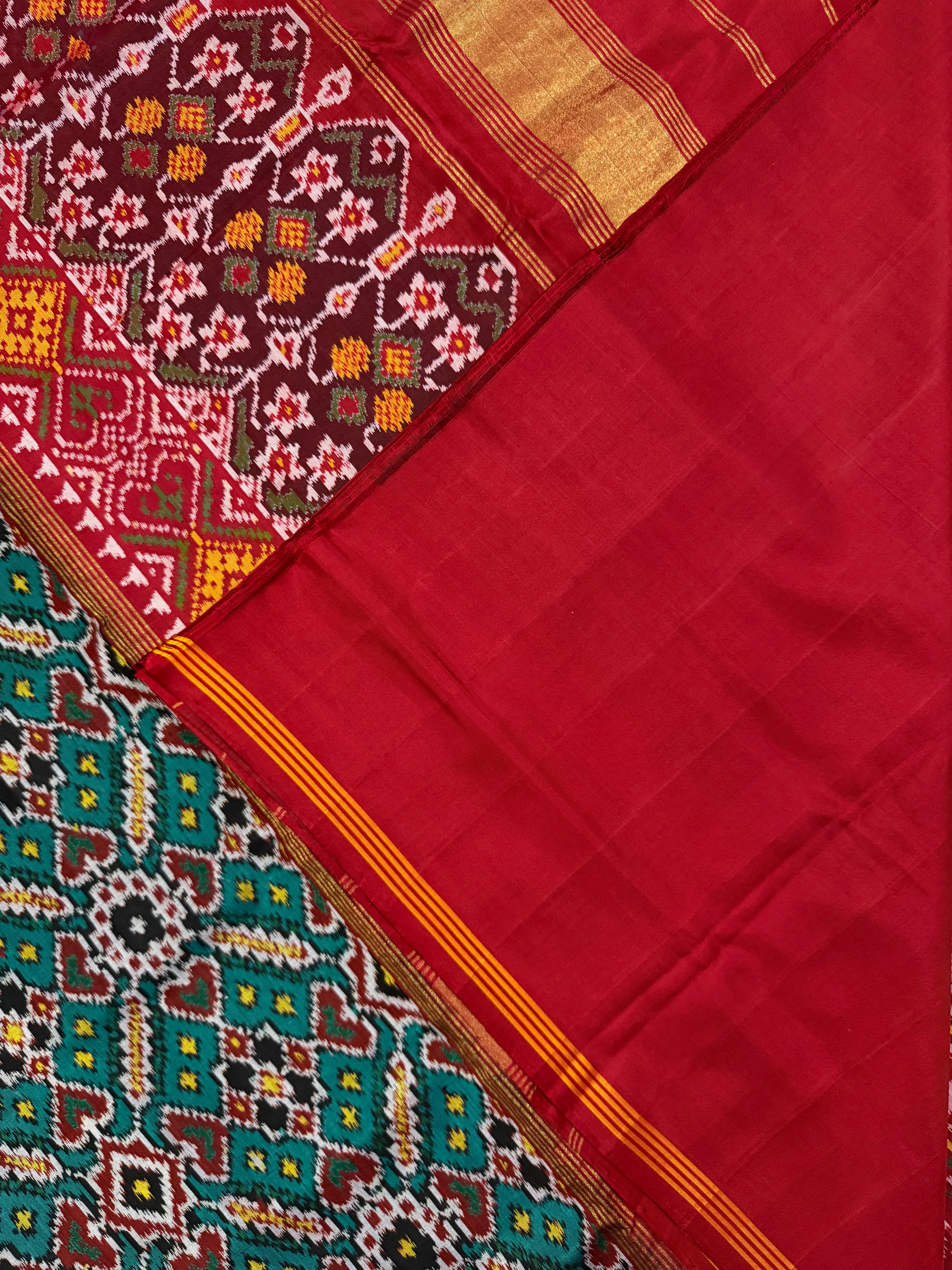 Manekchok Design Handwoven Patola Silk Saree