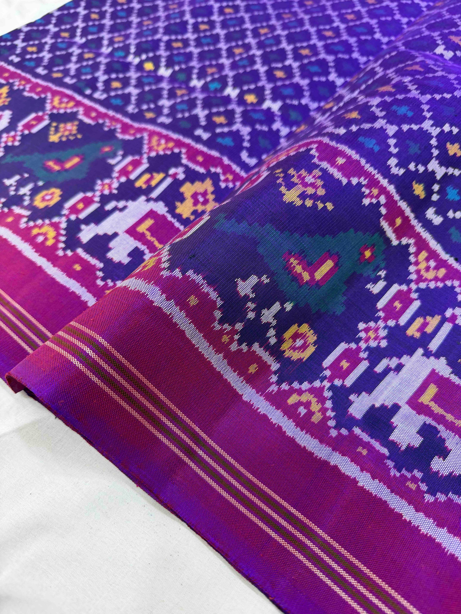 Buttonful Design Handwoven Patola Silk Saree Secondary image