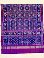 Blue Panchanda Traditional Design Handwoven Patola Silk Saree