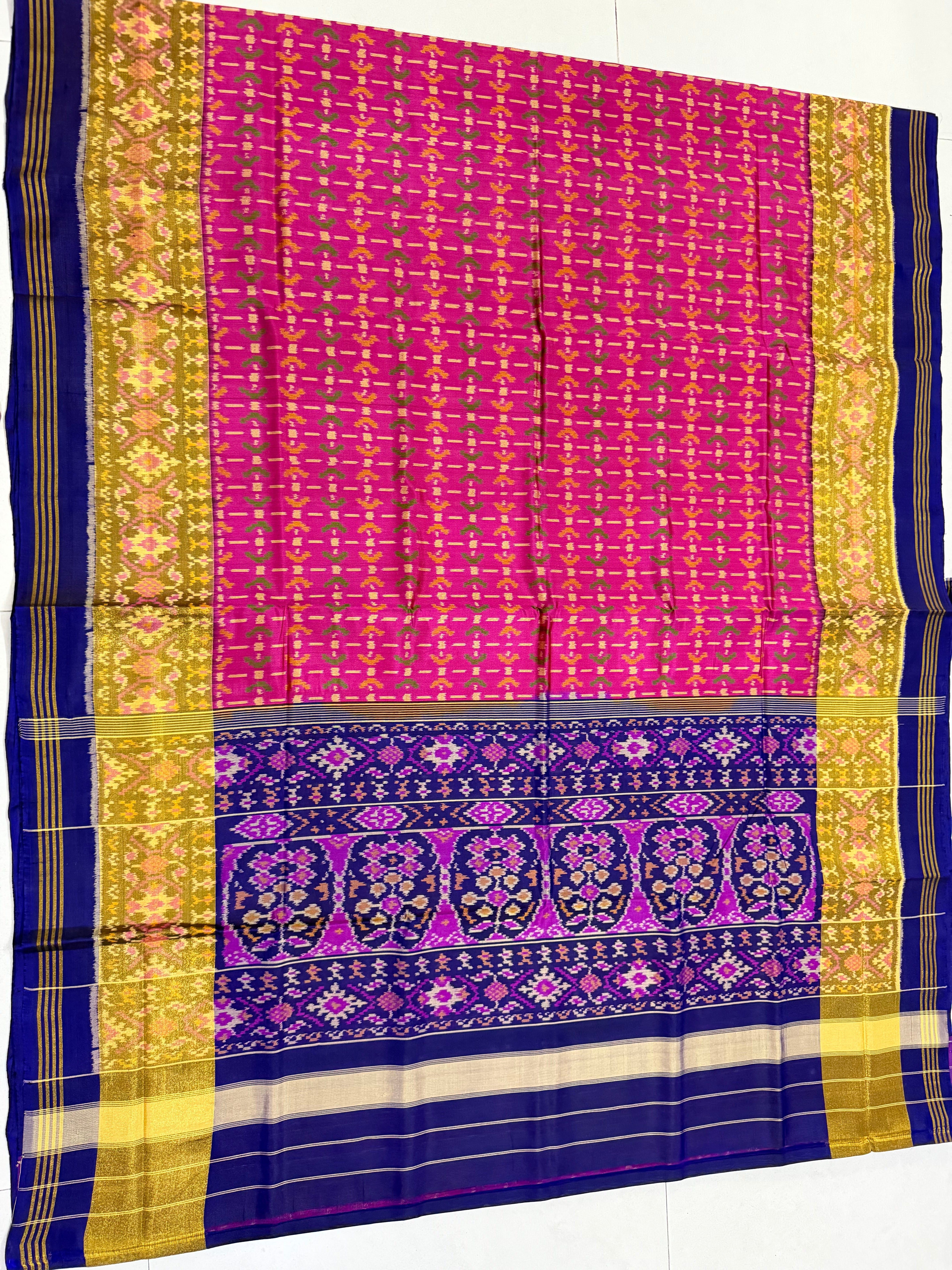 Fancy Design Handwoven Patola Silk Saree Secondary image