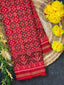 Handwoven Patola Silk Saree Button Ful Red