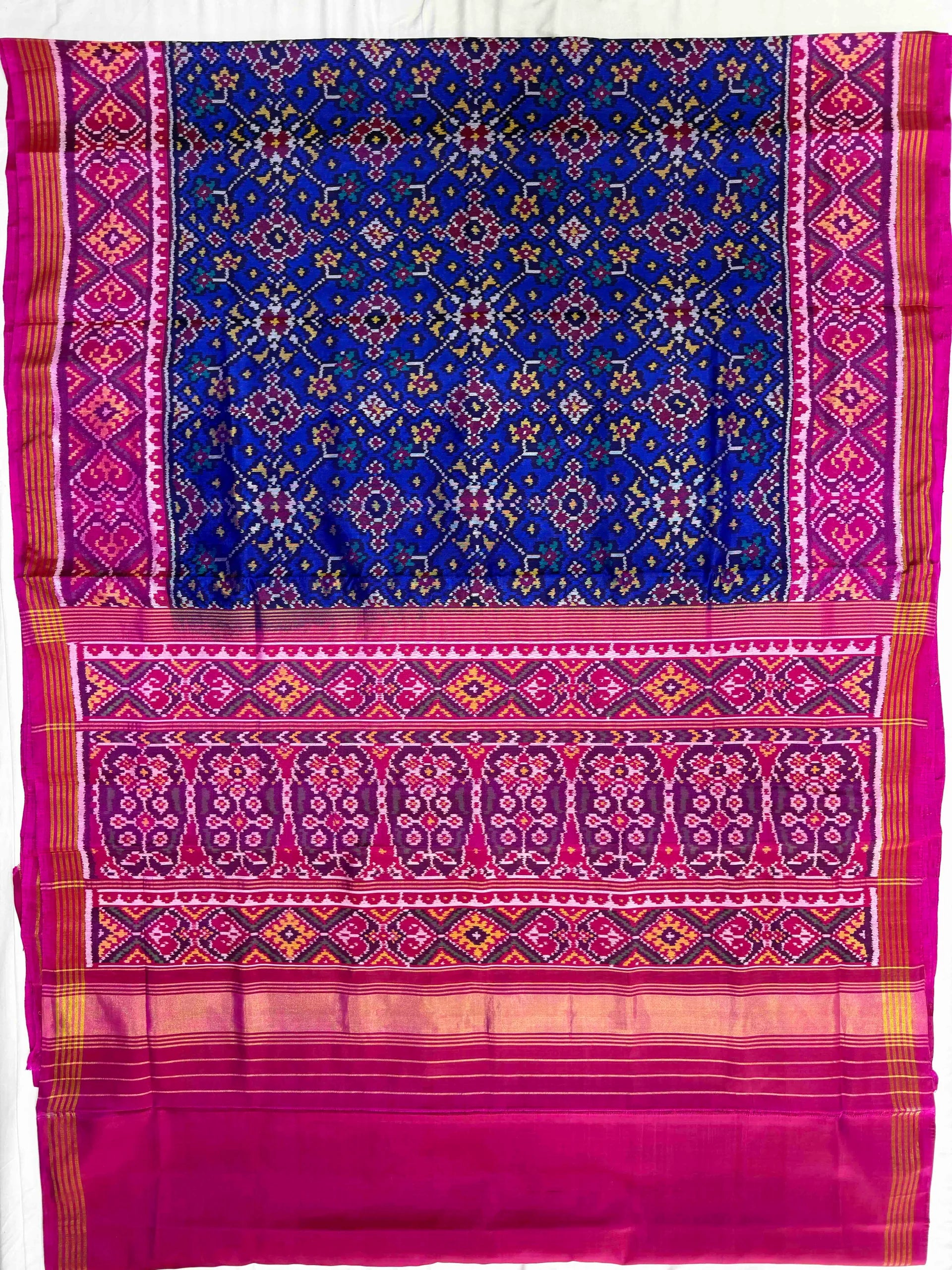Navratna Traditional Design Handwoven Patola Silk Saree Secondary image