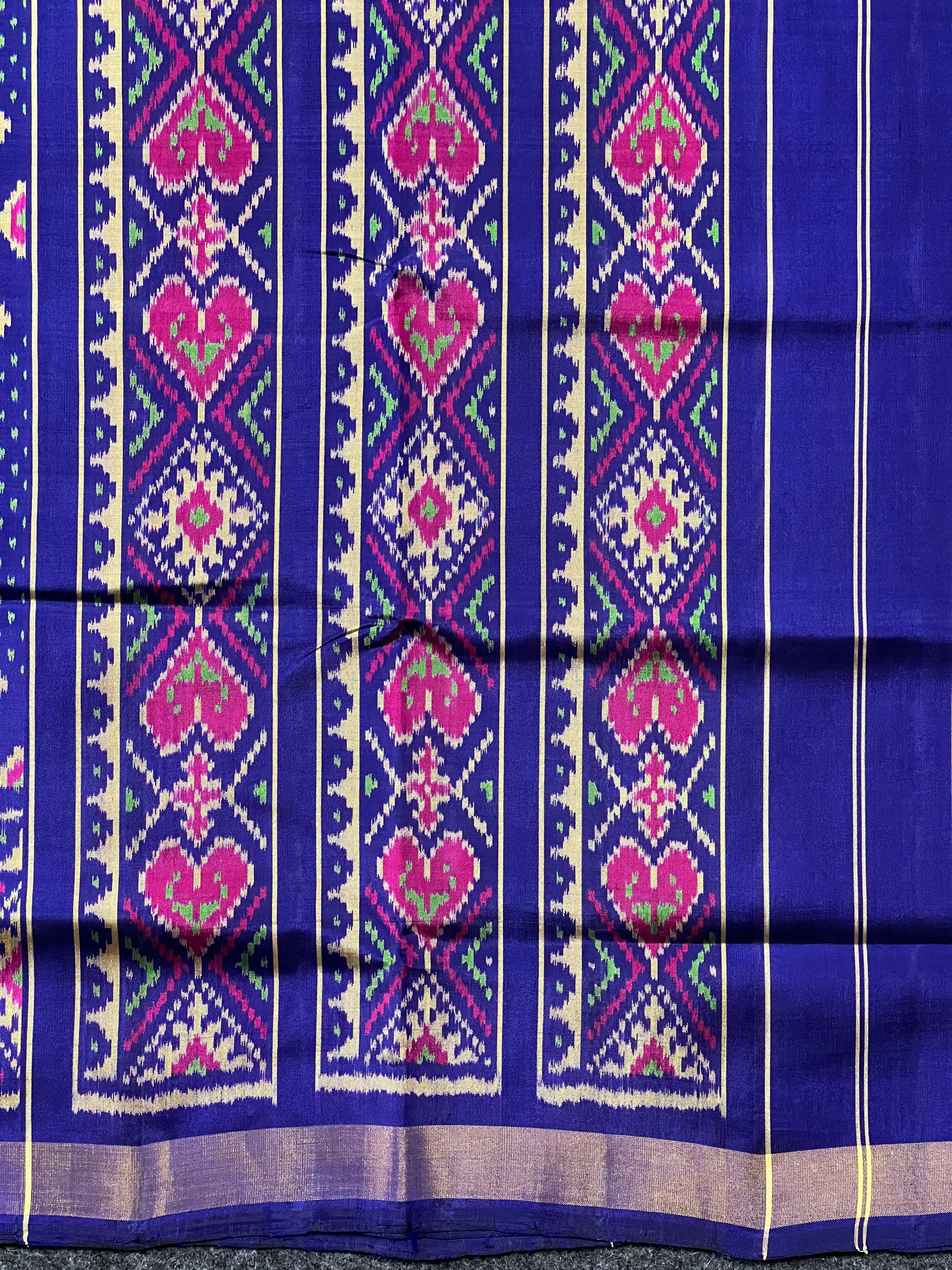 Blue Fancy Design Handwoven Patola Silk Saree