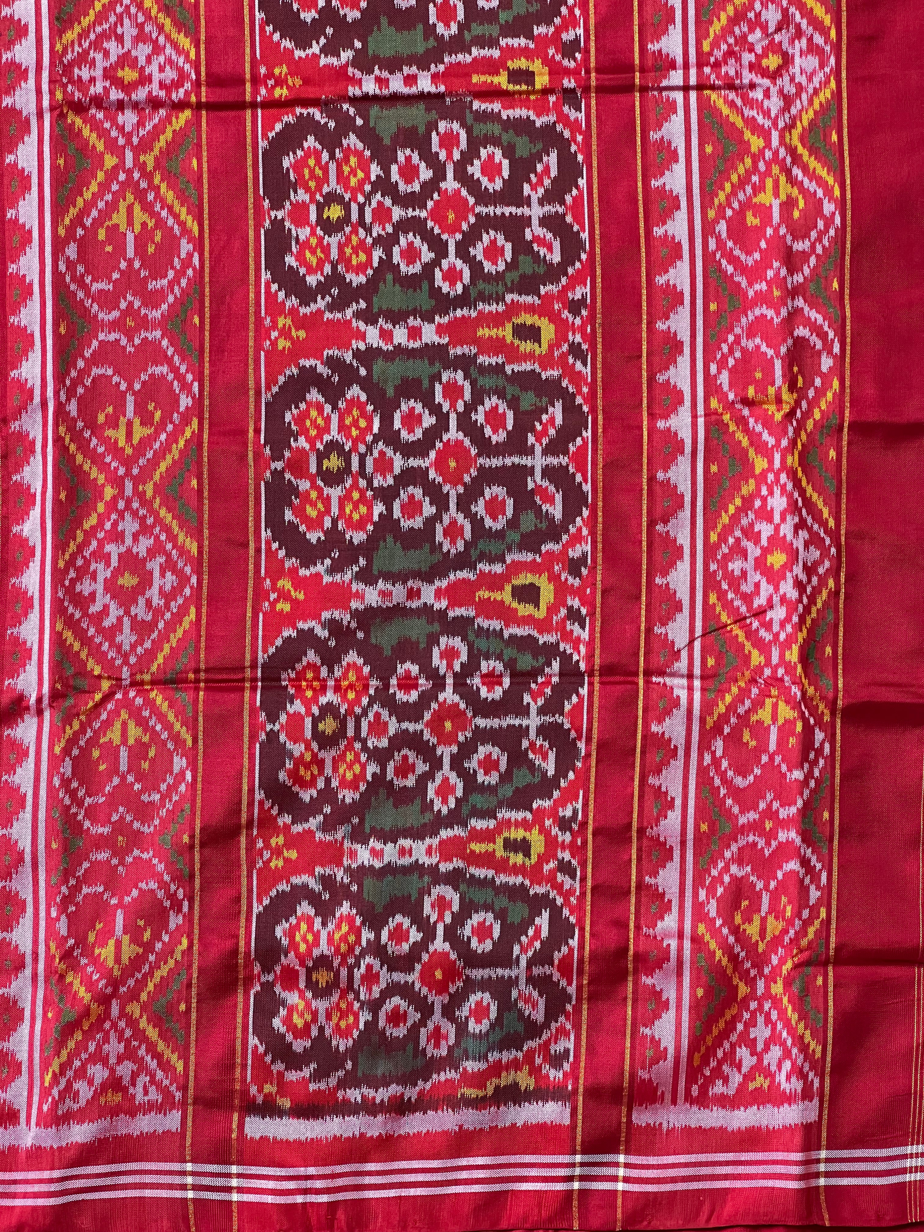 Yellow Fusion Design Handwoven Patola Silk Saree