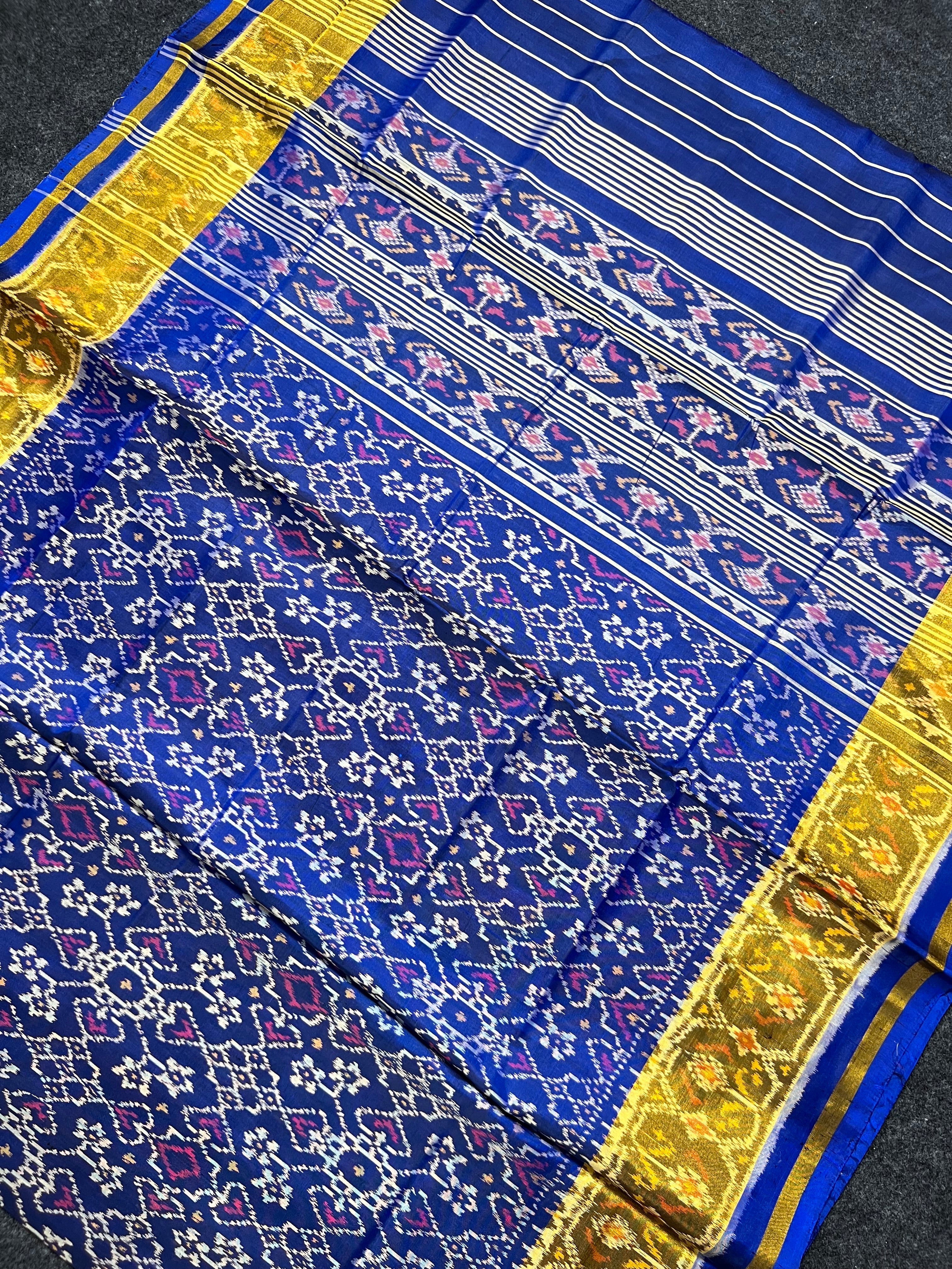 Navratna-Manekchowk Traditional Design Handwoven Patola Silk Saree