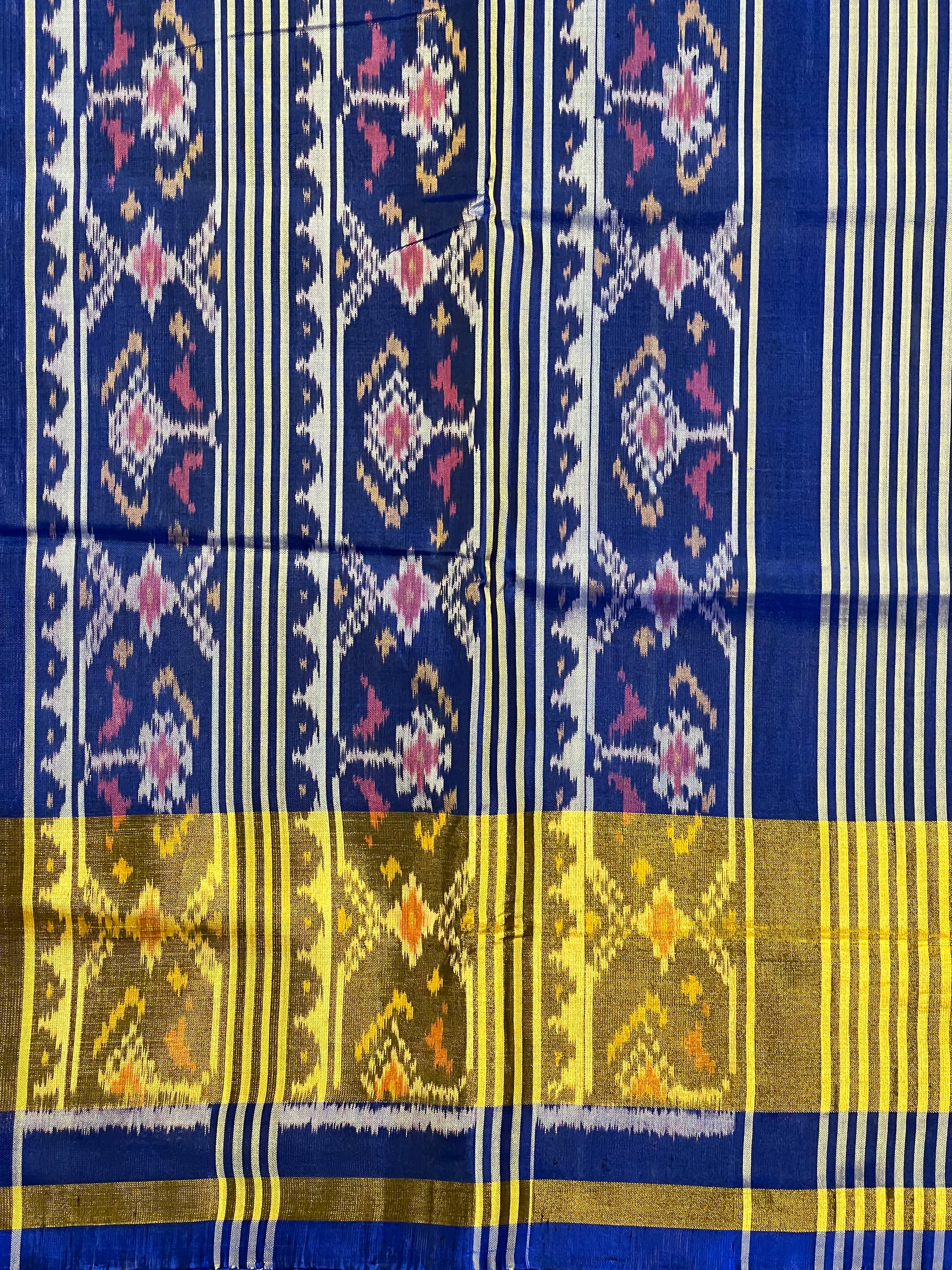 Navratna-Manekchowk Traditional Design Handwoven Patola Silk Saree