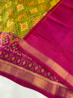 Pan-Chanda Traditional Design Handwoven Patola Silk Saree