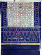 White Navratna Traditional Design Handwoven Patola Silk Saree