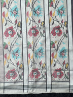 Off-white Fancy Designer Handwoven Patola Silk Saree