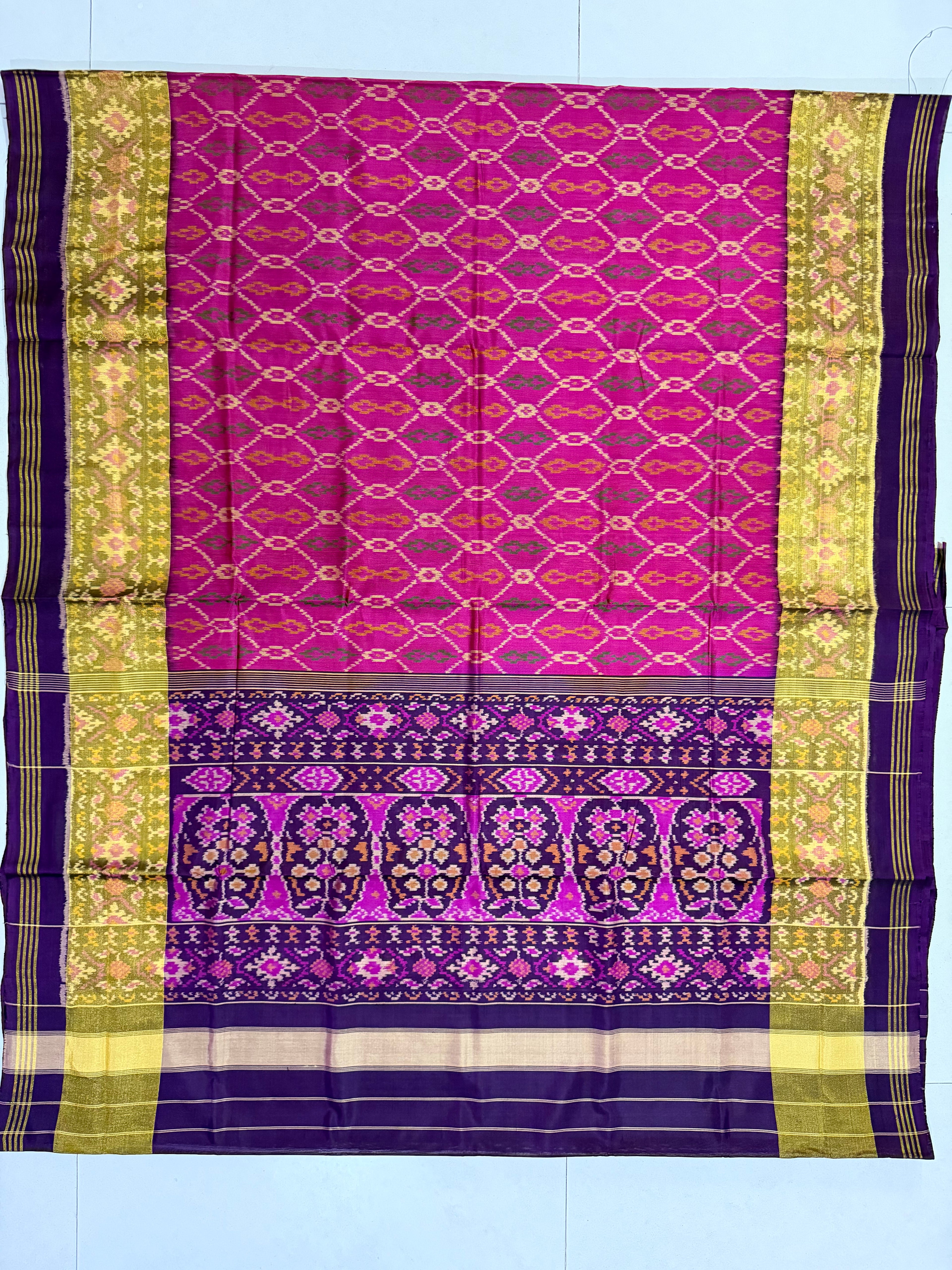 Fancy Design Handwoven Patola Silk Saree