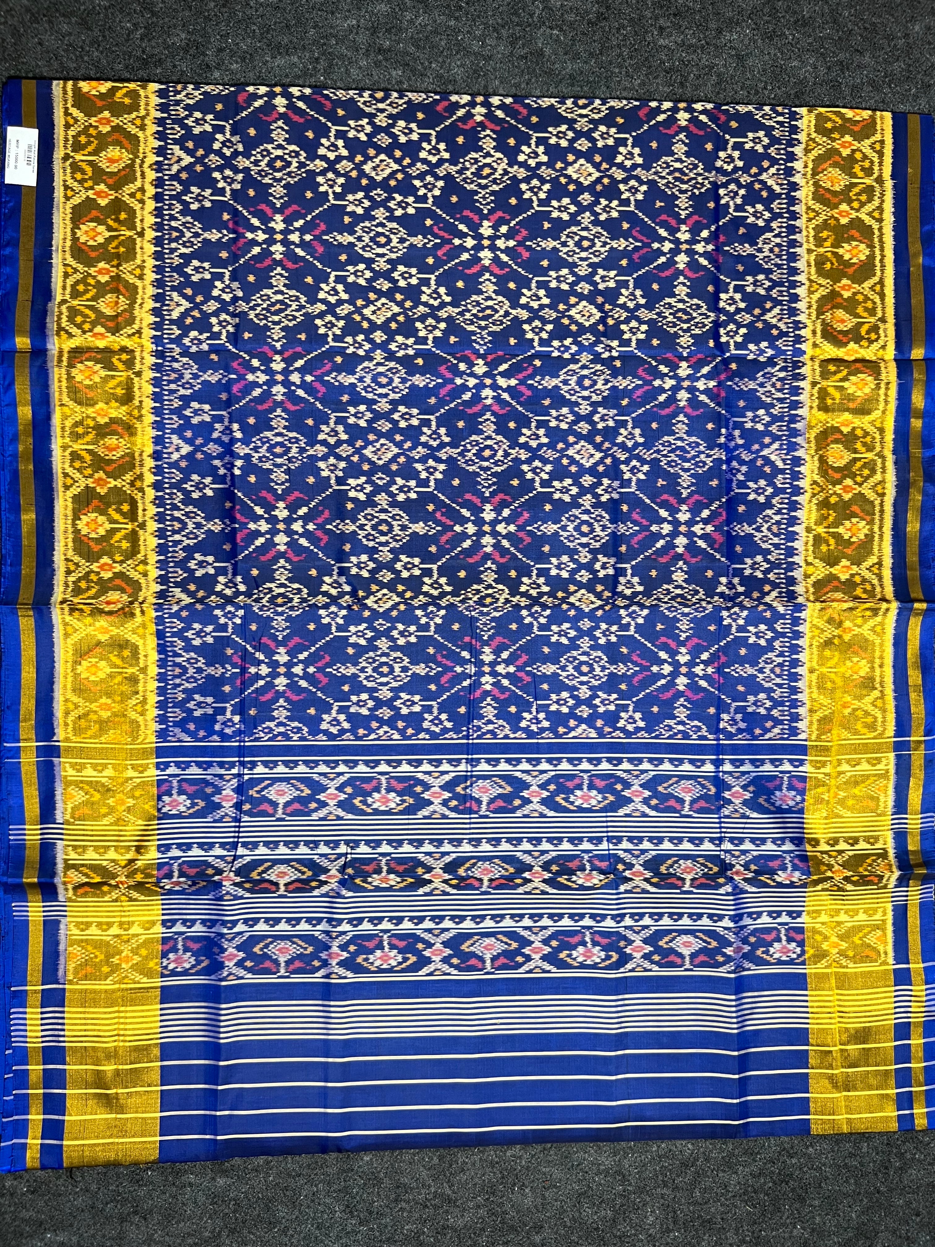 Blue Navratna Traditional Design Handwoven Patola Silk Saree