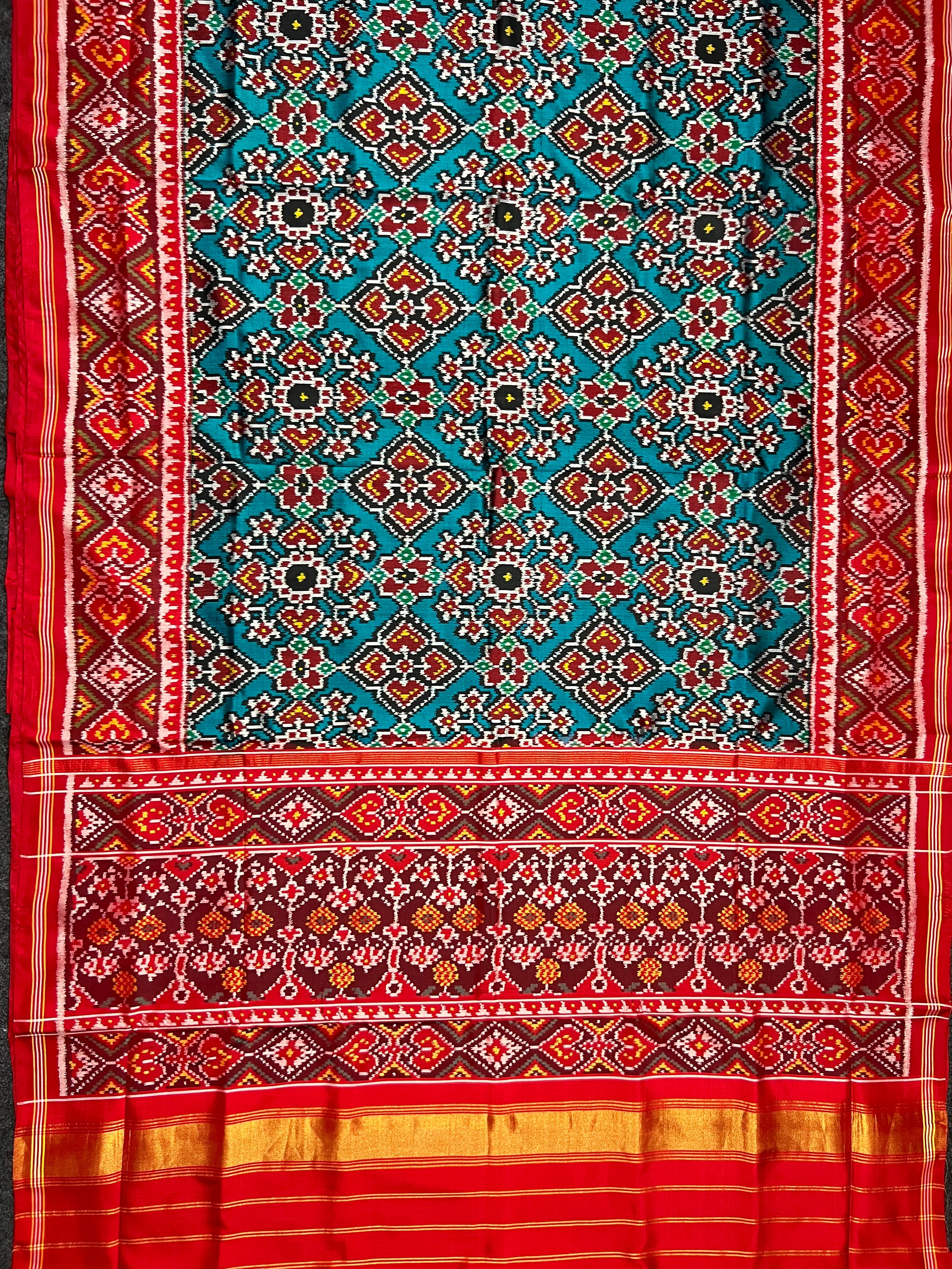Navratna-Manekchowk Traditional Design Handwoven Patola Silk Saree Secondary image