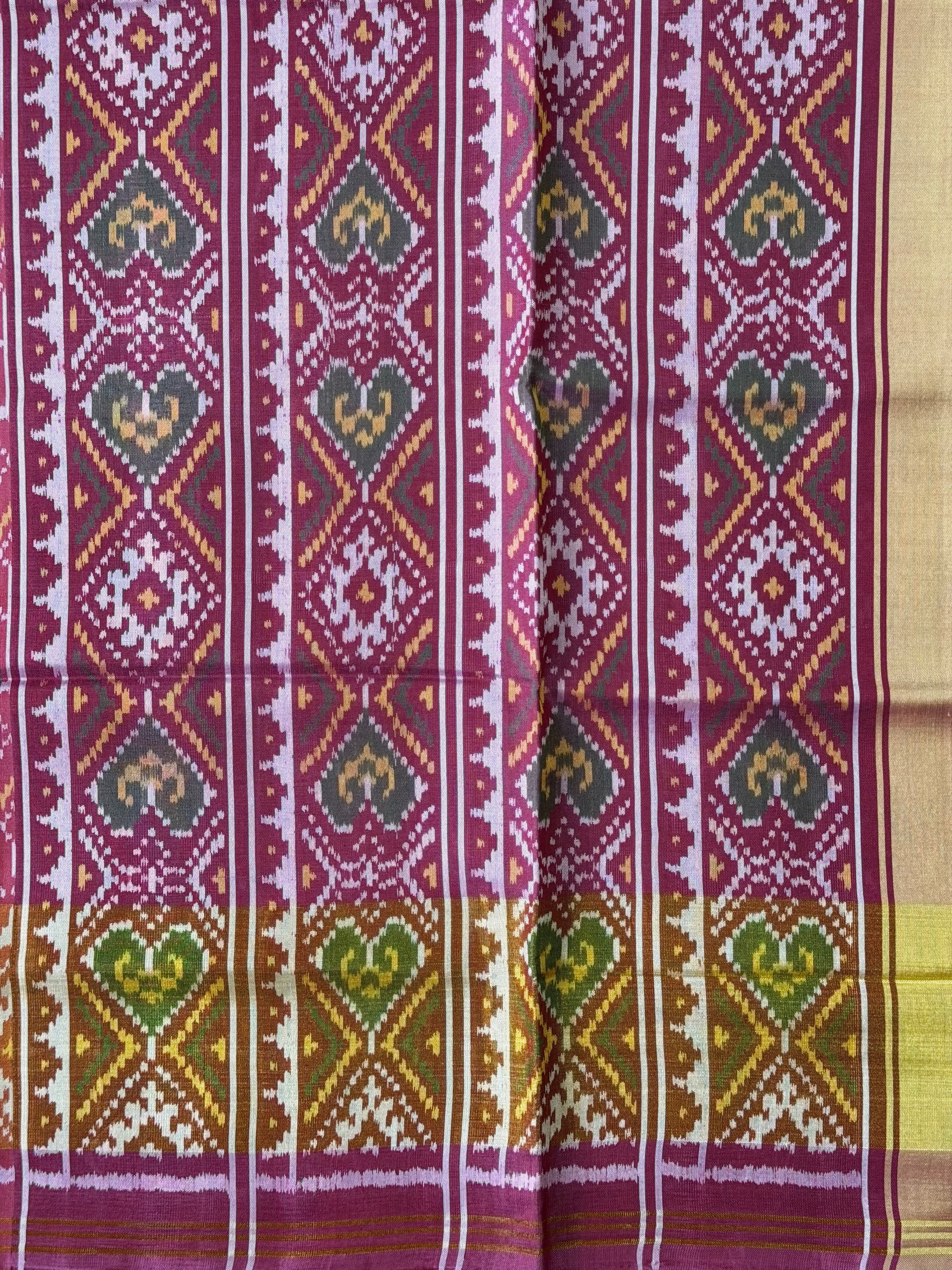 Narikunj Traditional Design Handwoven Patola Silk Saree