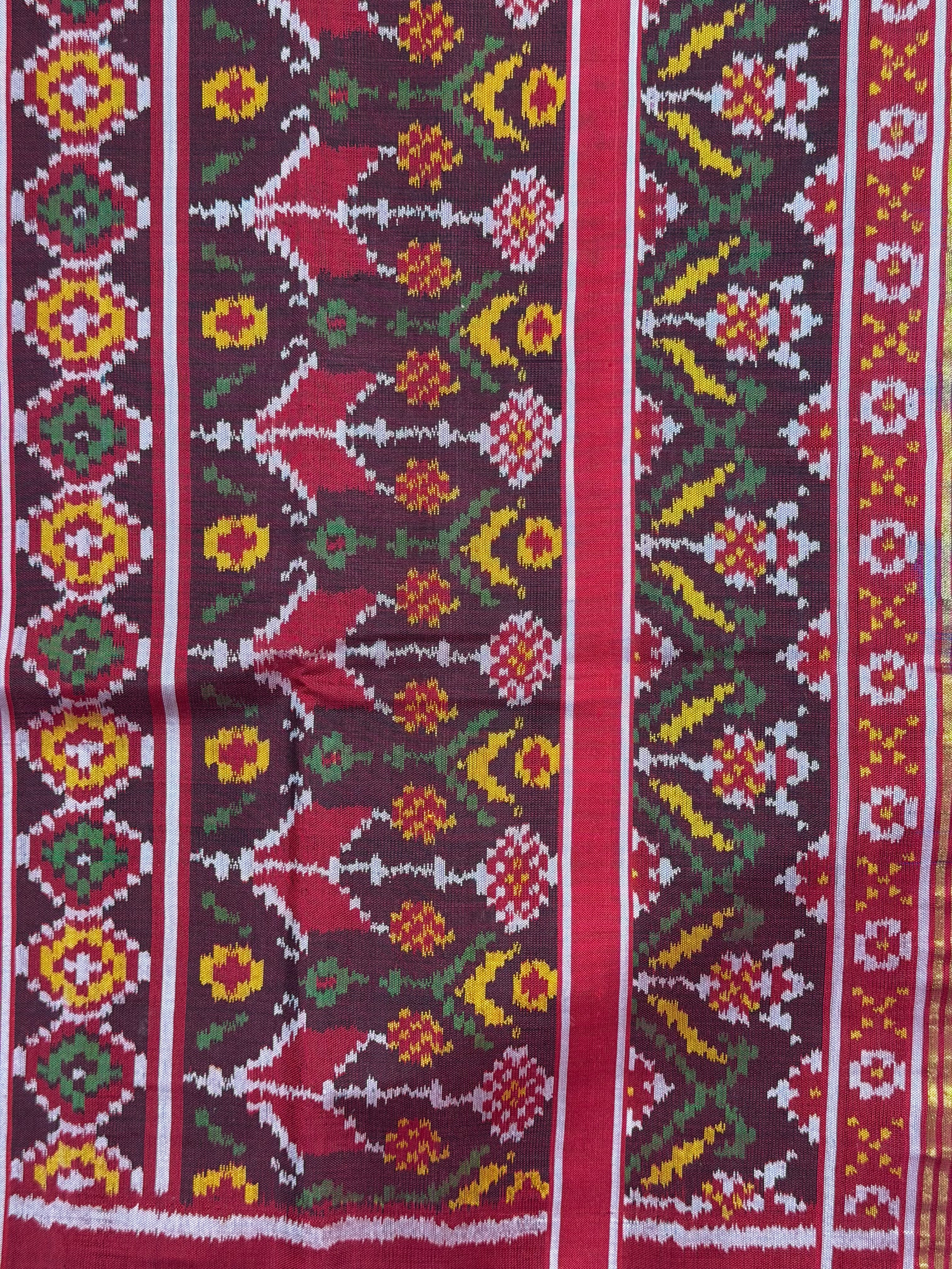 Deer Motif Exclusive Design Handwoven Patola Silk Saree