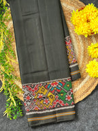 Black Gala Border With Designer Blouse Handwoven Patola Silk Saree
