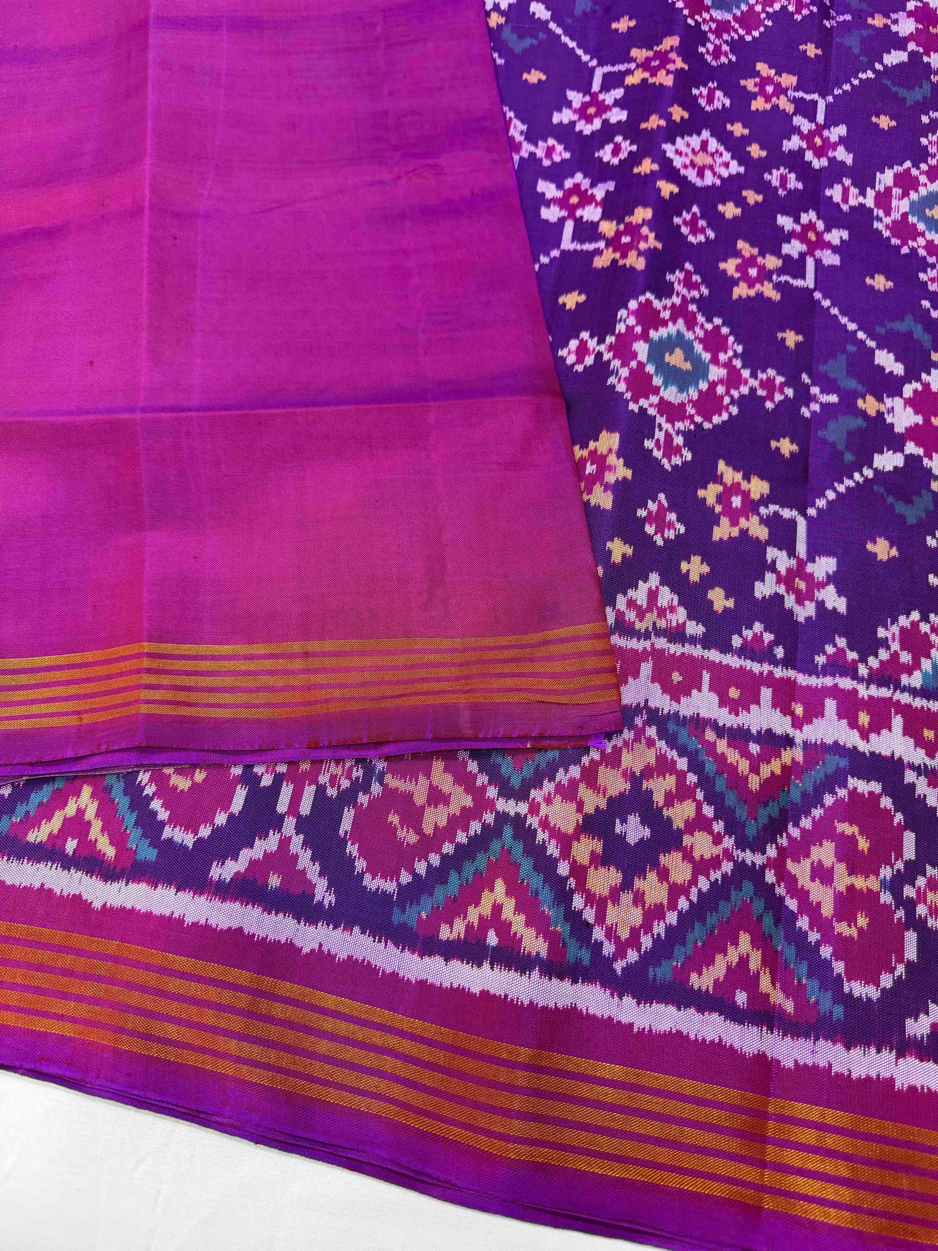 Navratna Traditional Design Handwoven Patola Silk Saree