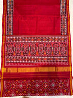 Plain Red Gala Border With Designer Blouse Handwoven Patola Silk Saree