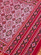 White Navratna Traditional Design Handwoven Patola Silk Saree