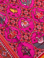 Pink Color Motif Design Handwoven Patola Silk Saree