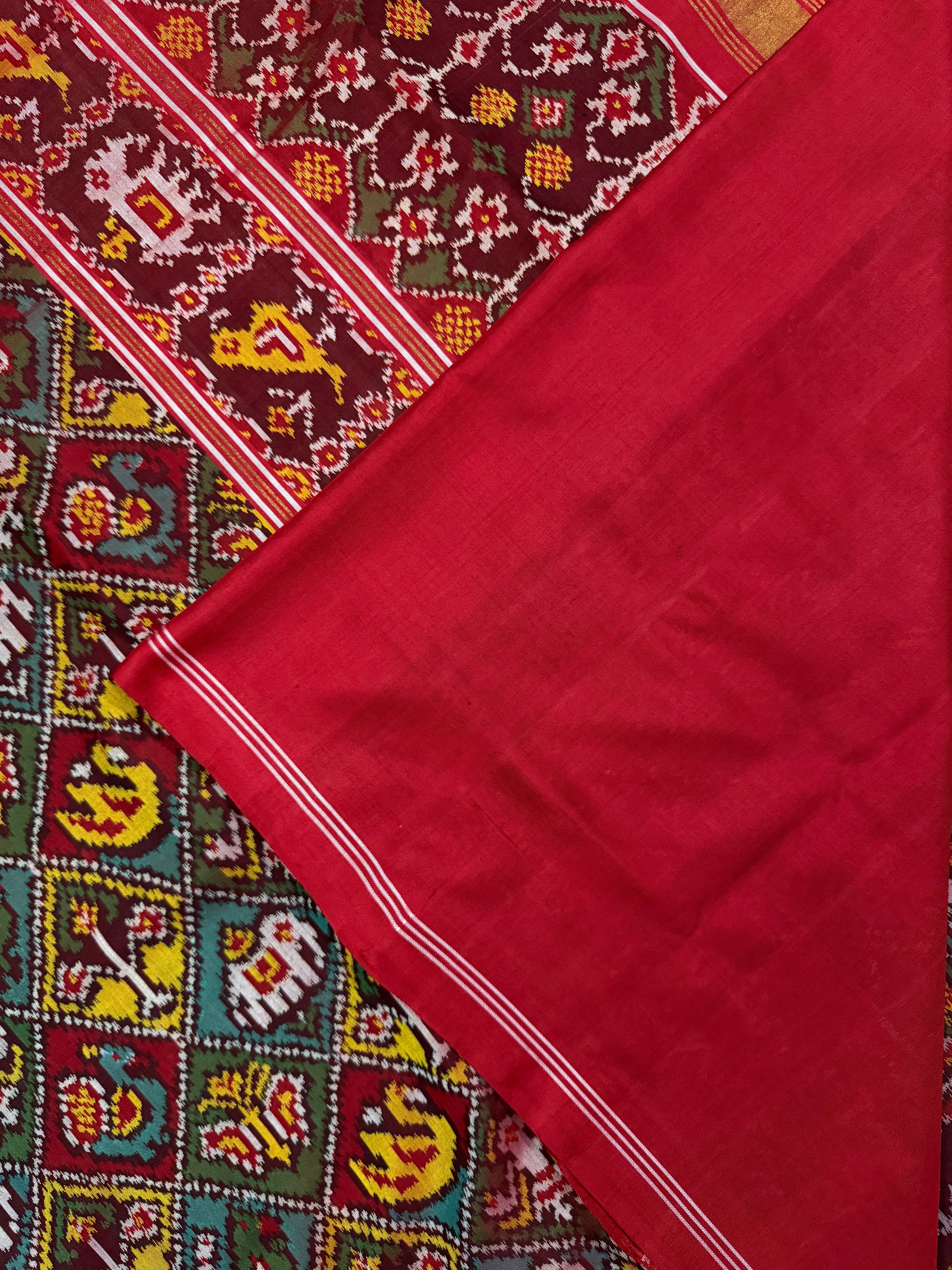 Multicolor Motif Design Handwoven Patola Silk Saree