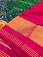 Pan-Chanda Traditional Design Handwoven Patola Silk Saree