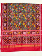 Multicolor Motif Design Handwoven Patola Silk Saree
