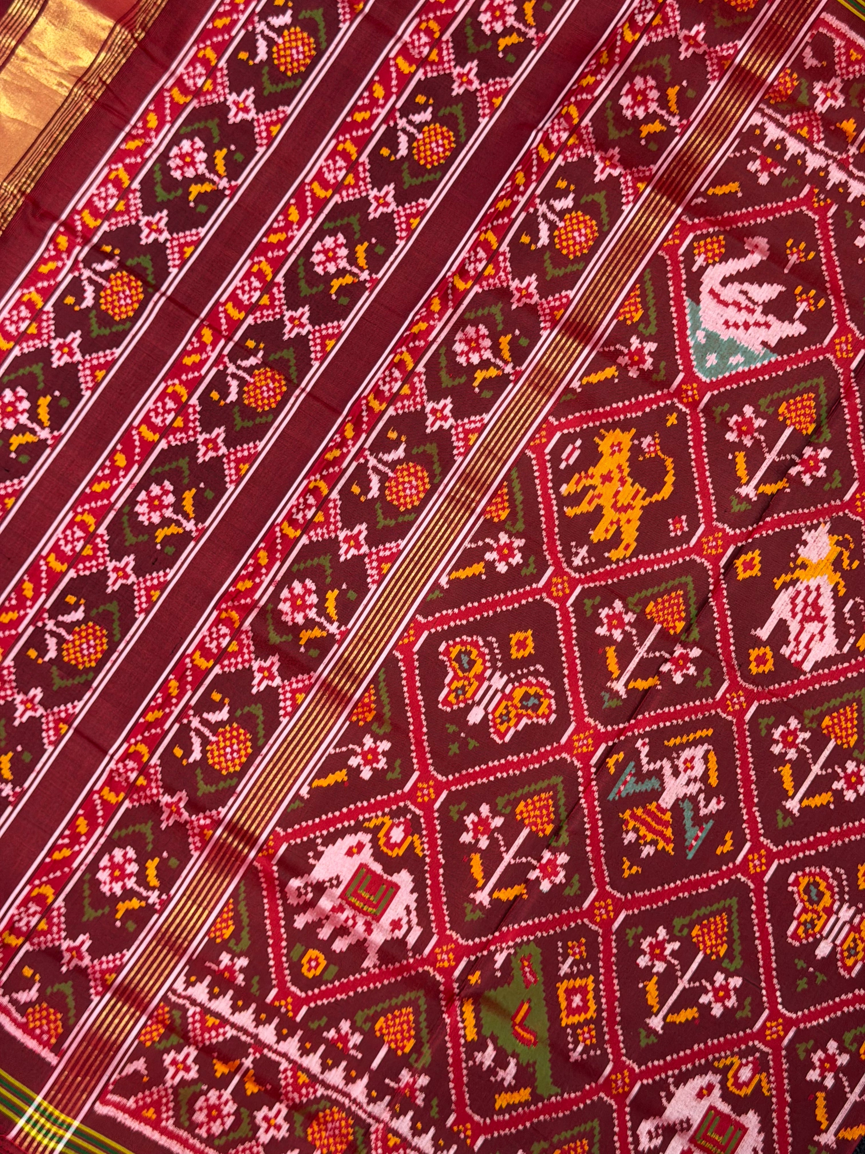 Handwoven Patola Silk Saree Adtala Design Secondary image
