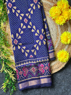 Blue Fancy Design Handwoven Patola Silk Saree