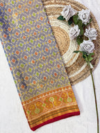 Fancy Design Pastel Purple Tissue Double Zari Patola Saree