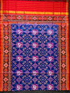 Blue Fusion design Handwoven Patola Dupatta