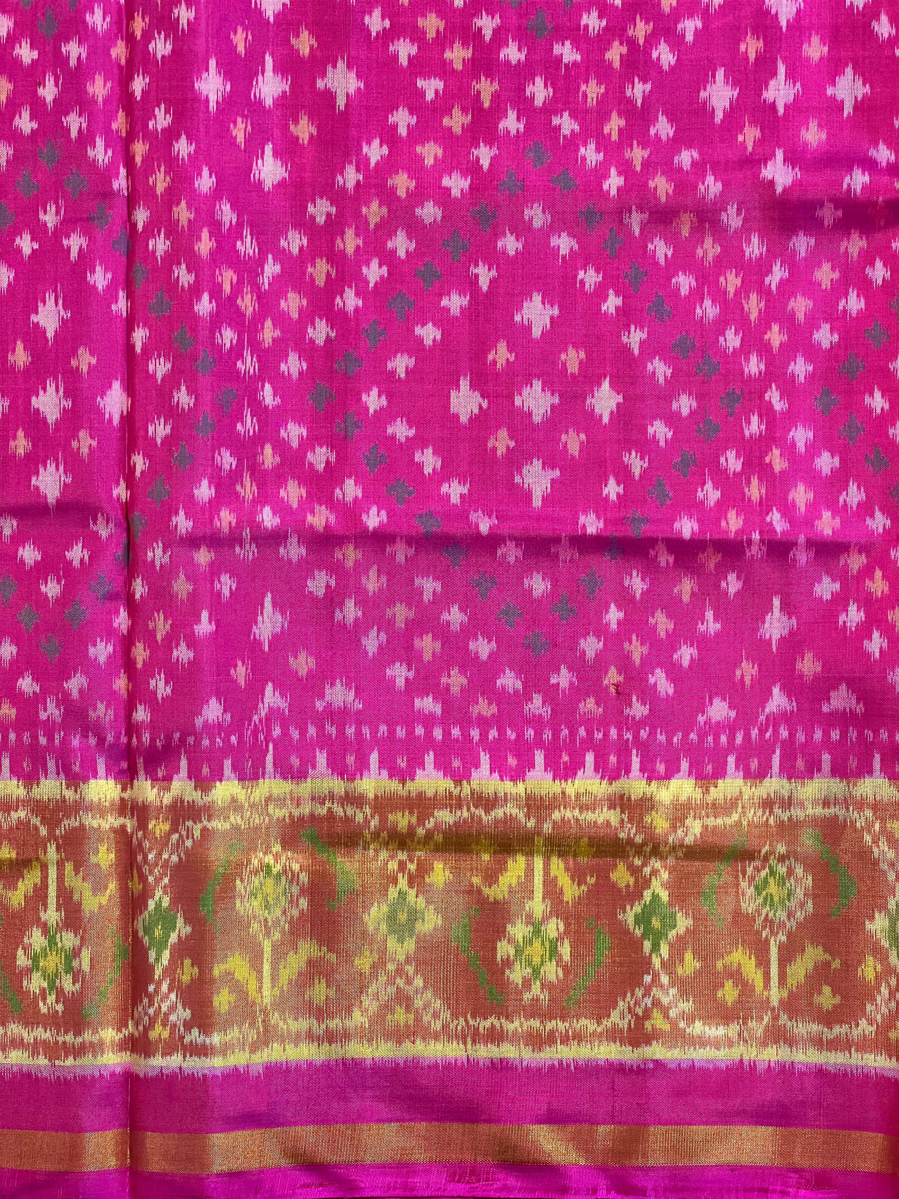 Pink Bandhni Design Handwoven Patola Silk Saree