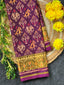 Magenta Motif Tradition Design Handwoven Patola Silk Saree
