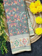 Grey color Exclusive Design Handwoven Patola Silk Saree