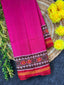 Plain Pink Gala Border with Designer Blouse Handwoven Patola Silk Saree