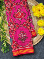 Pink Color Motif Design Handwoven Patola Silk Saree