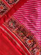 Plain Red With Designer Blouse Handwoven Patola Silk Saree