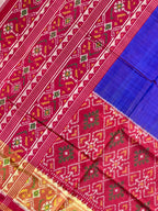 Skirt Border Purple With Red Handwoven Patola Silk Saree
