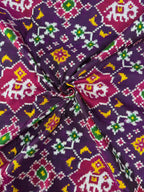 Navratna-Elephant Traditional Design Handwoven Double Ikat Patola Silk Saree