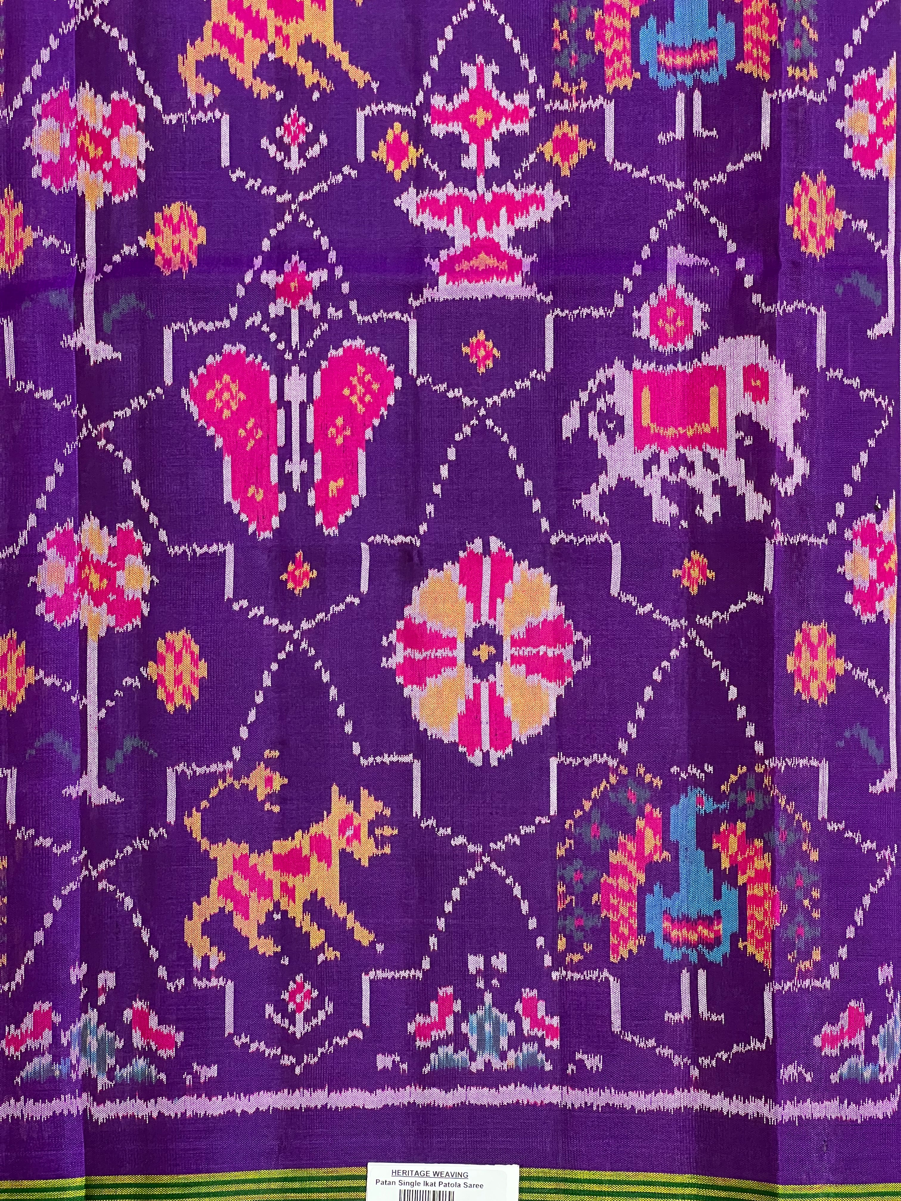 Six Motifs Design Handwoven Patola Silk Saree